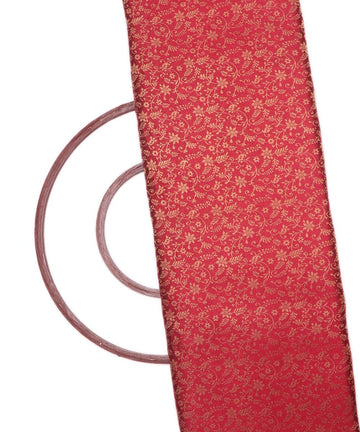 maroon colour floral pattern brocade silk fabric